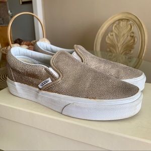 Golden Vans Classic Slip-Ons ✨